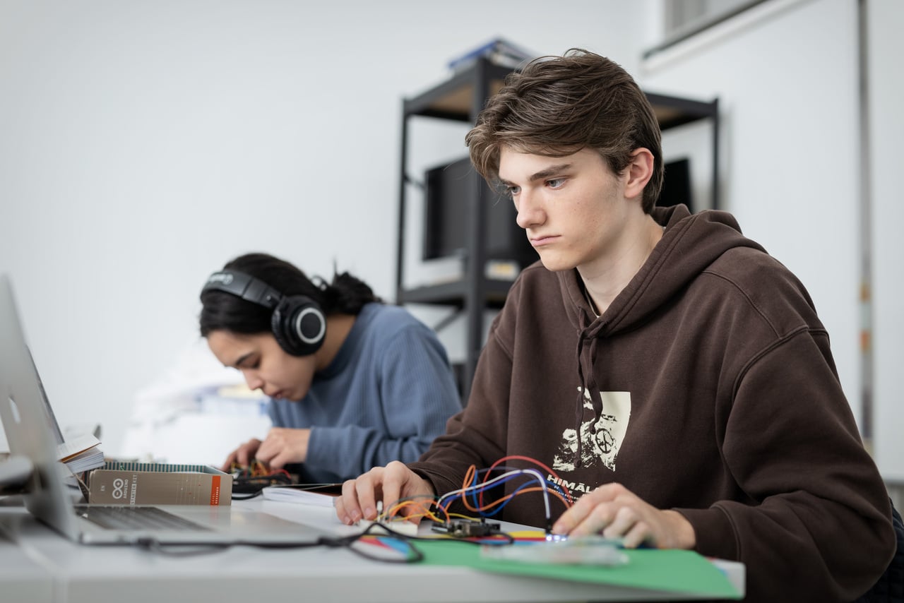 Student working in the Interaction Design Lab.