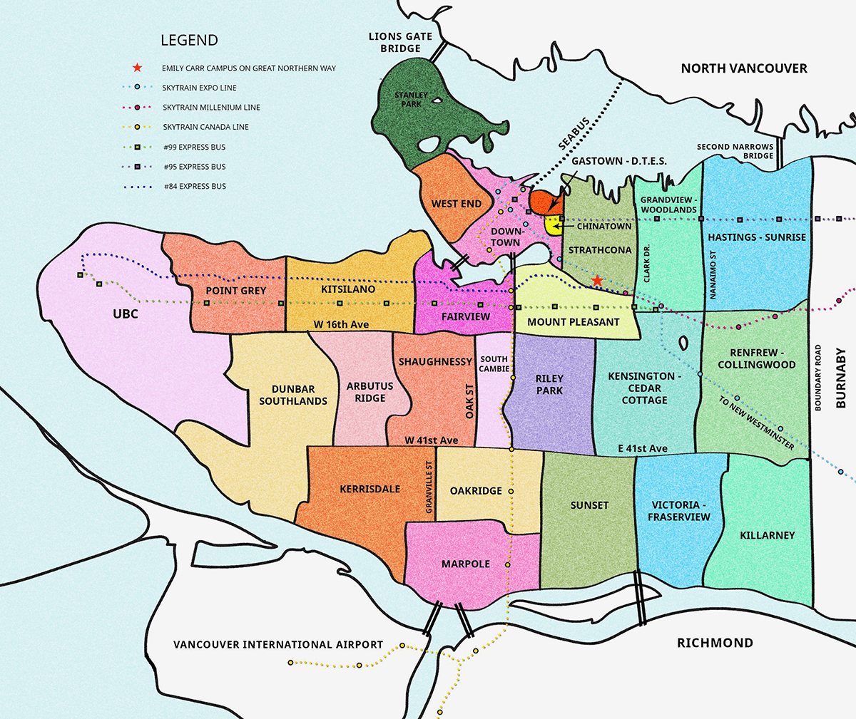 Vancouver neighbourhood map