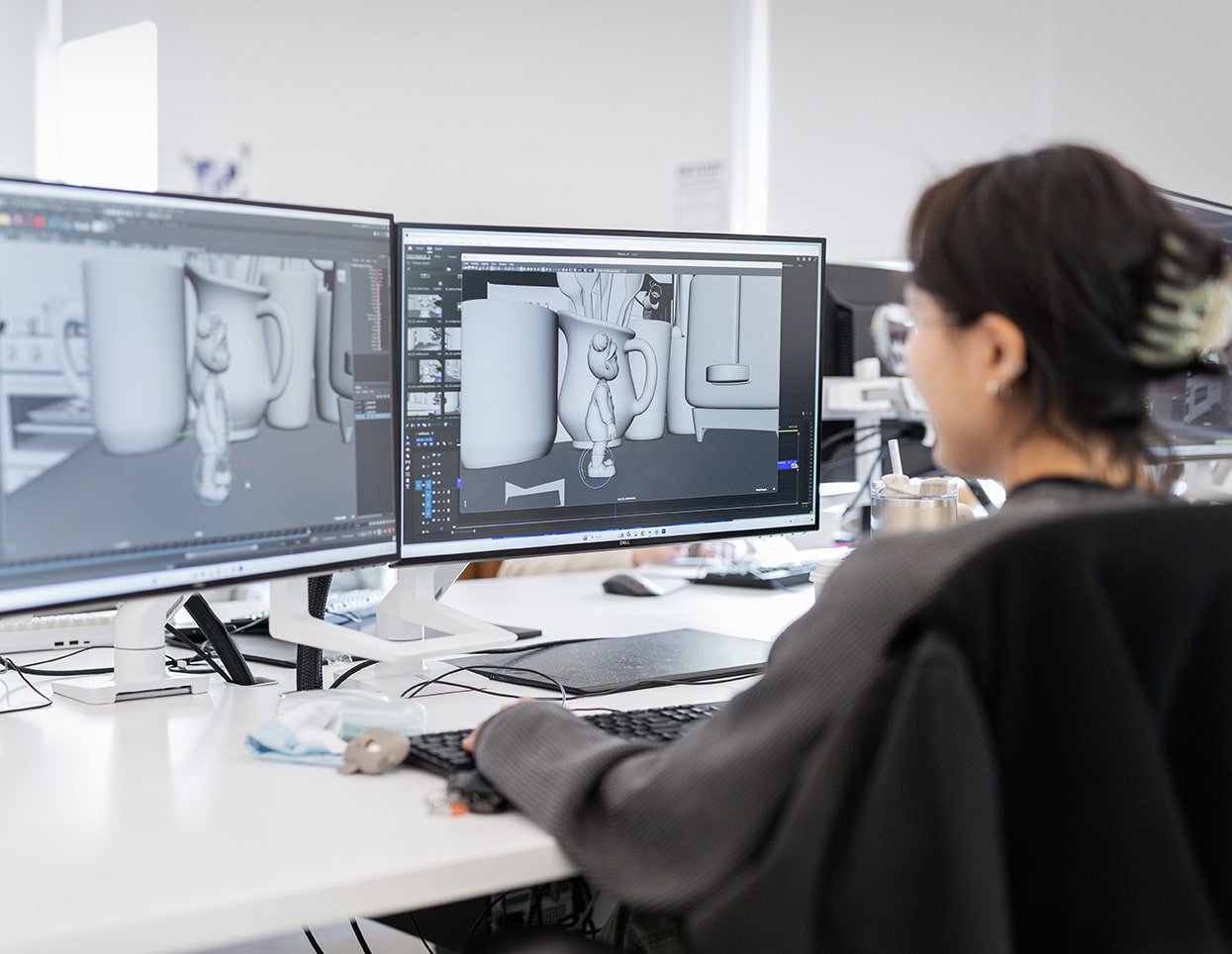 Student learning 3D modelling at ECU