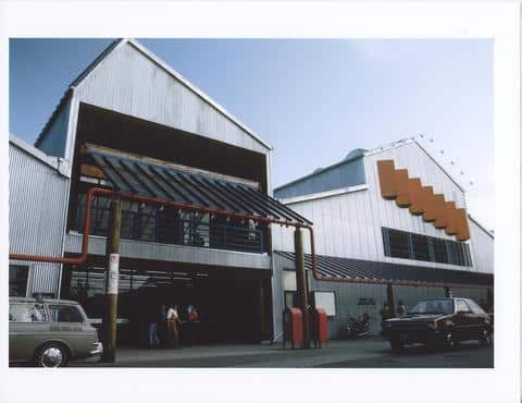Emily Carr College of Art's North Building exterior and entrance on Granville Island.
