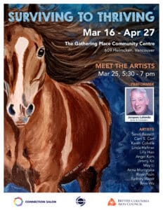 Event poster for the Surviving to Thriving exhibition.